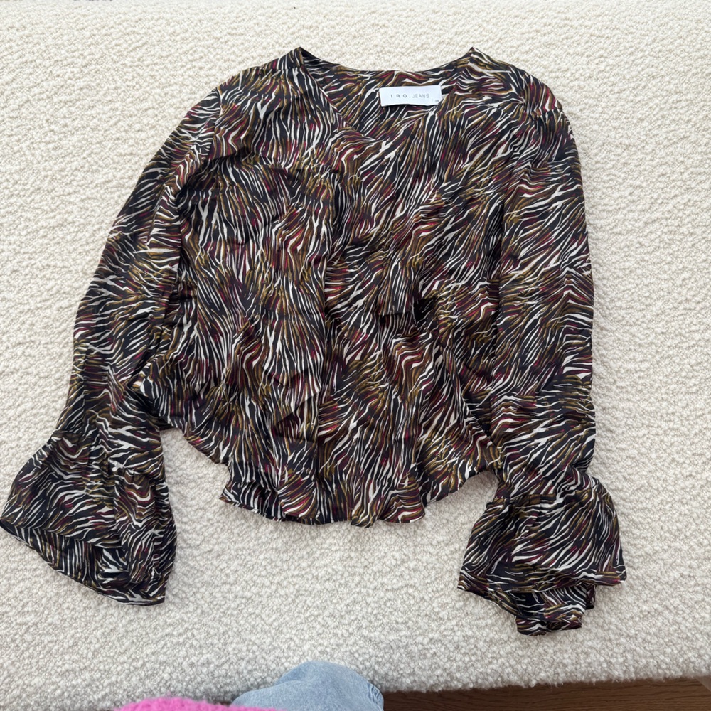 IRO Silk Multicolor Printed Long-Sleeve Top